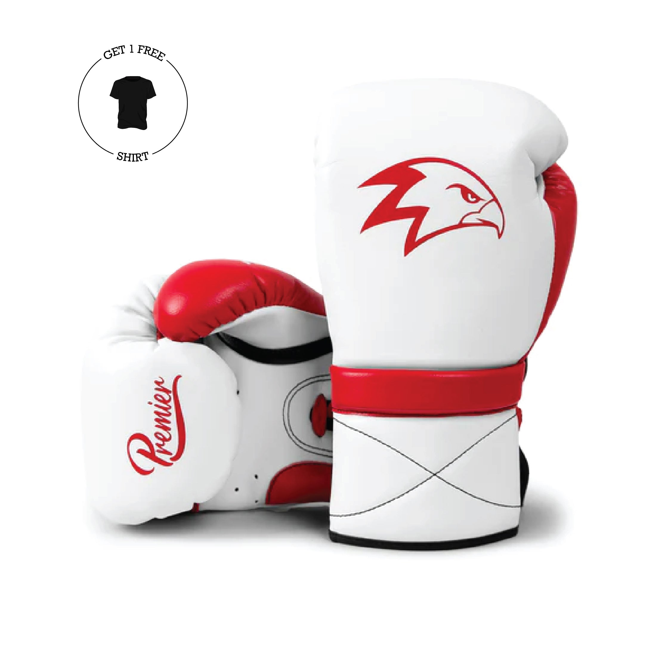 Boxing Gloves Premier | White Crimson + Free Muystery Gift