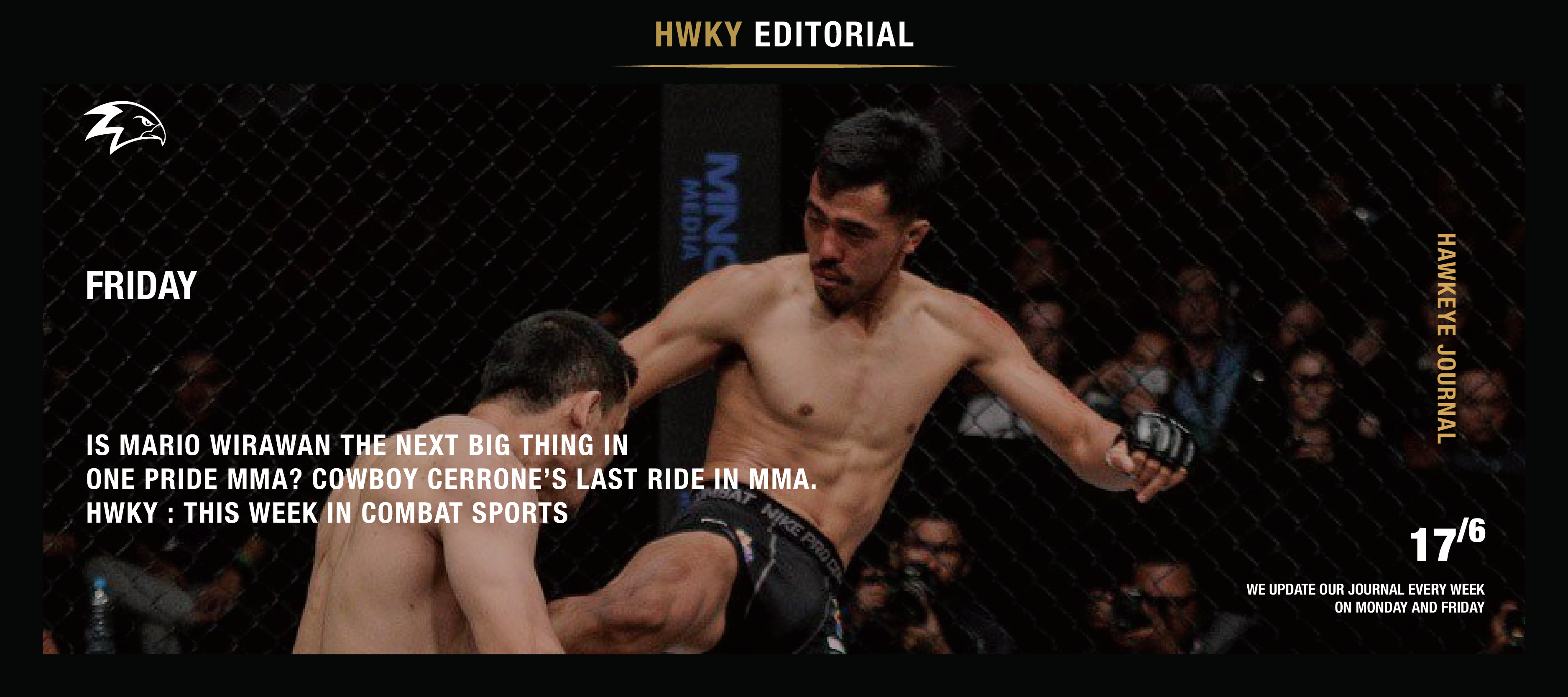 Is Mario Wirawan the next big thing in One Pride MMA? Cowboy Cerrone’s last ride in MMA. HWKY : This Week in Combat Sports